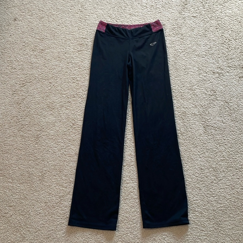 C9 by Champion Black Yoga Pants with Army Pink Waistband